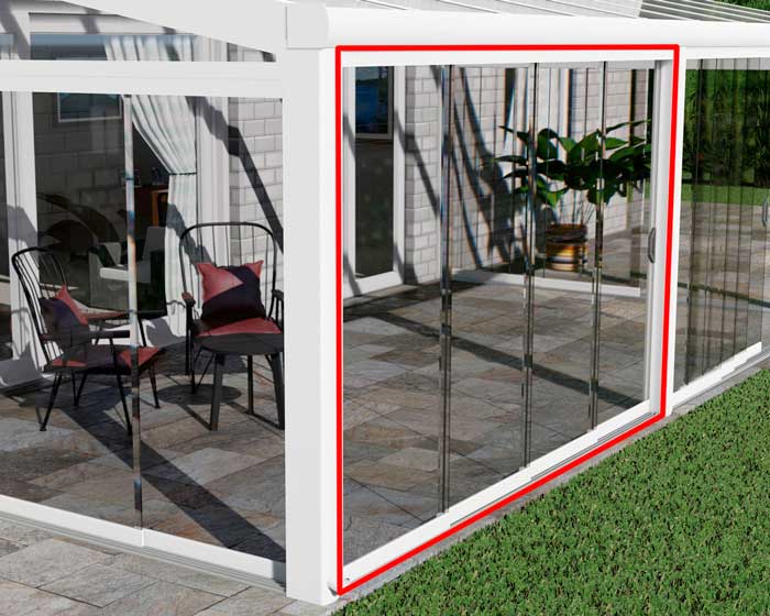 Terrassen&uuml;berdachung Glasschiebesystem mit 10mm ESG Glas